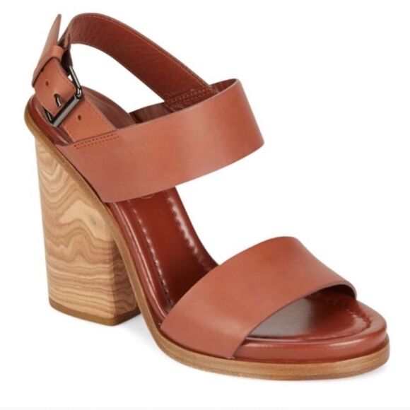 Vince Brown Platform Sandals with Chunky Heel size 8 with box and bag - Picture 16 of 17